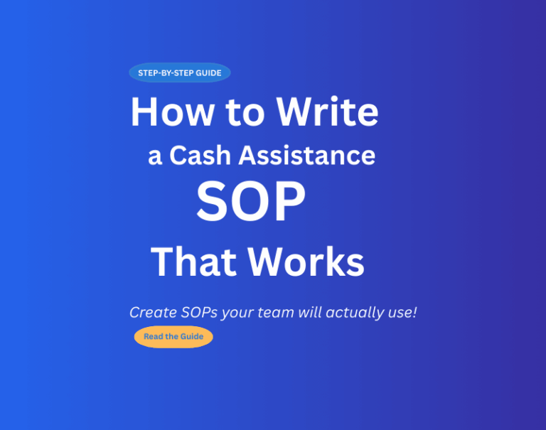 How to Write a Cash Assistance SOP